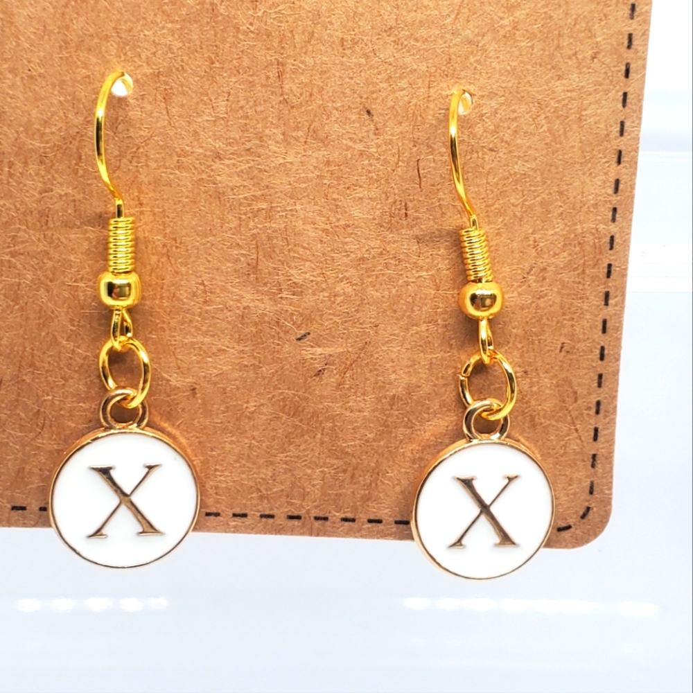 7/$10 X Initial Earrings, New
